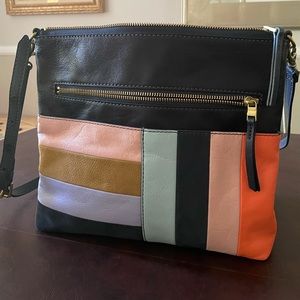 Fossil Color block Leather Crossbody